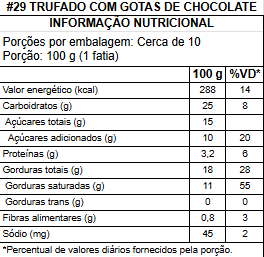 #29 trufado com gotas de chocolate