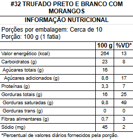 #32 trufado preto e branco com morangos