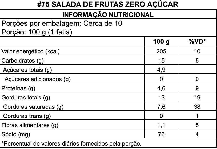 Salada de Frutas Zero Açúcar