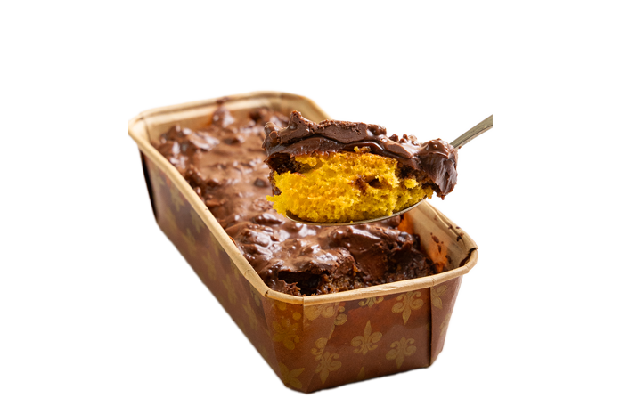 Bolo Caseirinho Crunch Cake Cenoura com Brigadeiro e Nutella - Fatia