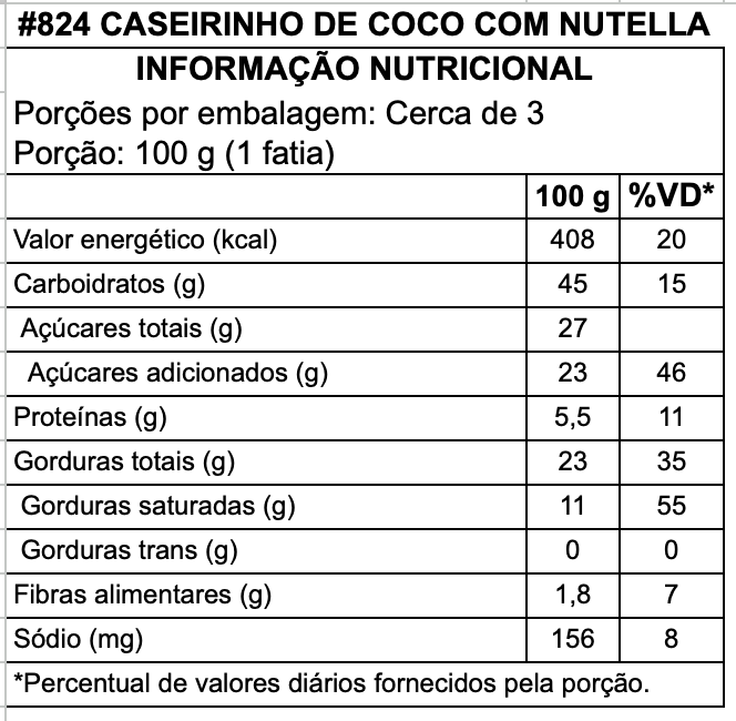 Caseirinho de Coco com Nutella®