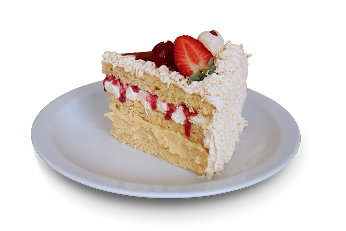 Delícia de Leite com Frutas Vermelhas - Fatia