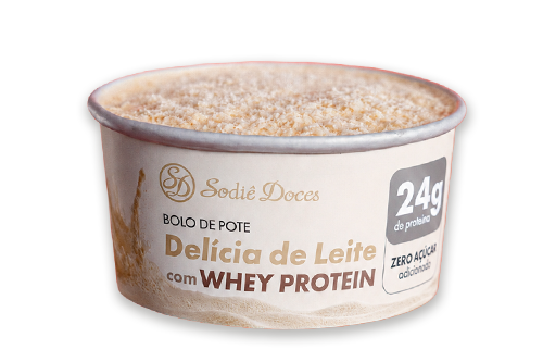 Bolo de Pote Proteico de Leite em Pó - Bolo Inteiro