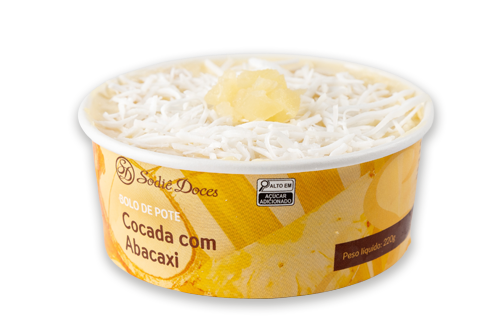 Bolo de Pote Cocada Com Abacaxi - Bolo Inteiro