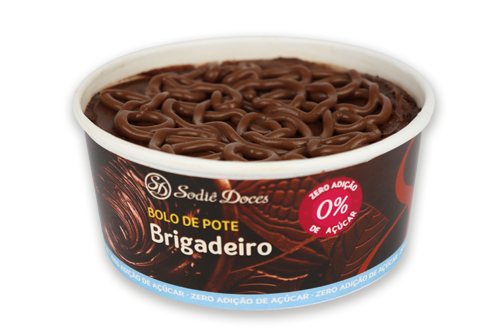 Bolo de Pote Brigadeiro Zero Adição de Açúcares - Bolo Inteiro
