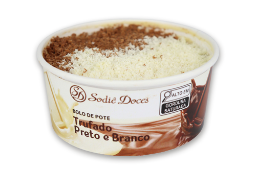 Bolo de Pote Trufado Preto e Branco - Bolo Inteiro